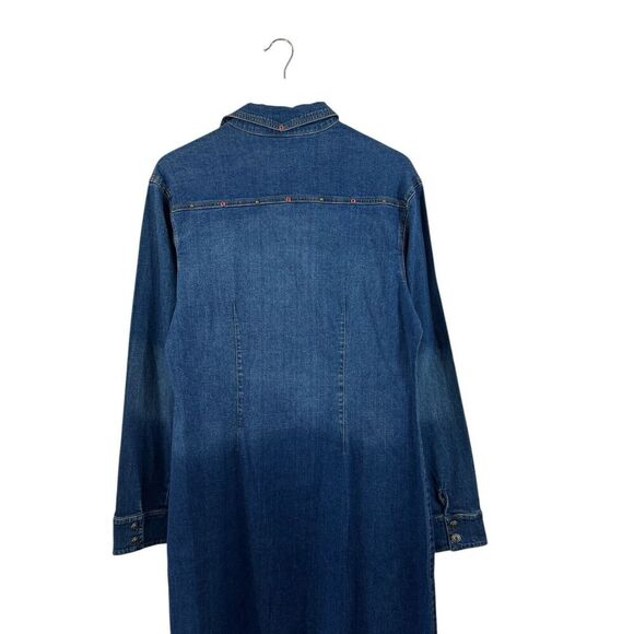 Vintage Desert Diva X-Large Sherry Holt Jean Denim Snap Dress Blue Womens - Picture 10 of 16